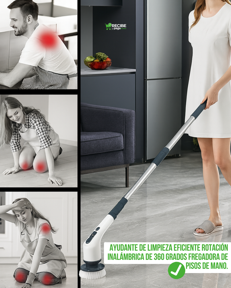 UltraClean© - Cepillo de Limpieza Eléctrico Giratorio +8 Fregonas de REGALO 🎁