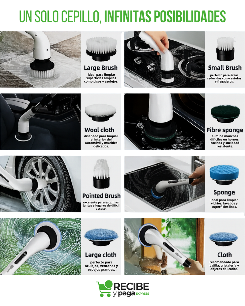 UltraClean© - Cepillo de Limpieza Eléctrico Giratorio +8 Fregonas de REGALO 🎁