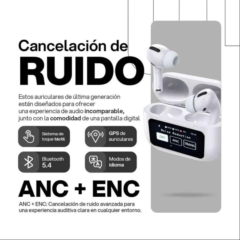 Audífonos Inteligentes A9 Pro Con Pantalla Táctil